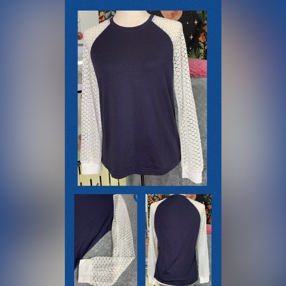3/$10 SHEIN Blue Long Sleeve Tee Shirt